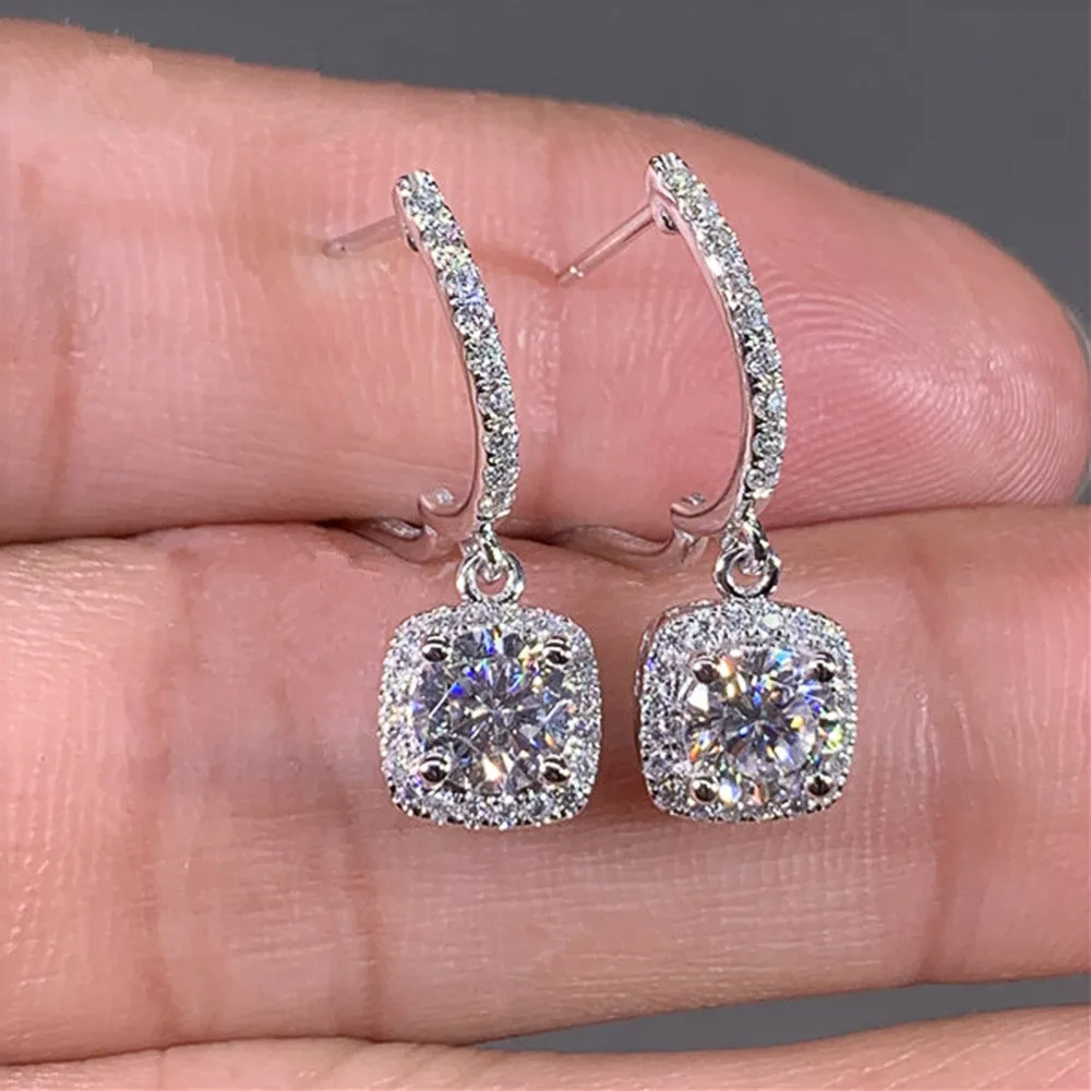 ☆TATIANA☆ Silver 925 Halo Drop Hoop Earrings EC3153 MUSINSA | TATIANA (Silver 925) Halo Drop Hoop Earrings EC3153