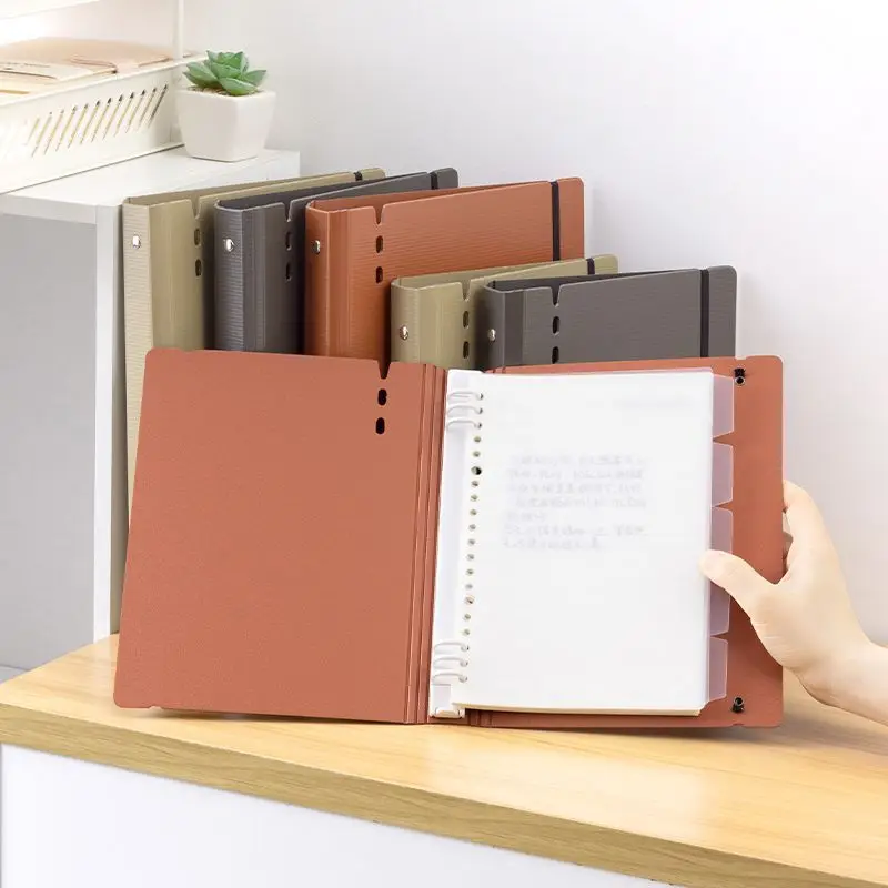 

A5/b5 8hole Notebook Binder With 60sheets Of Inner Paper Strap Design Solid Binder Vintage Notebook