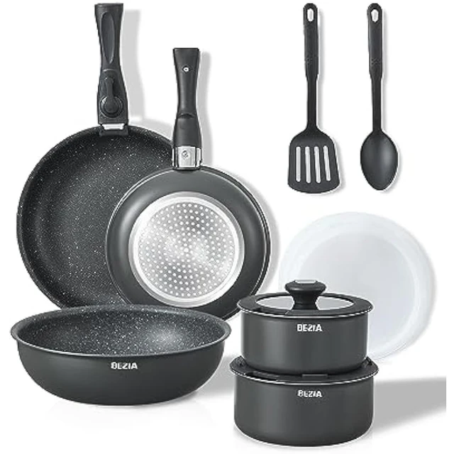 Induction Cookware Set 13 Pieces, BEZIA Nonstick Pots and Pans Set