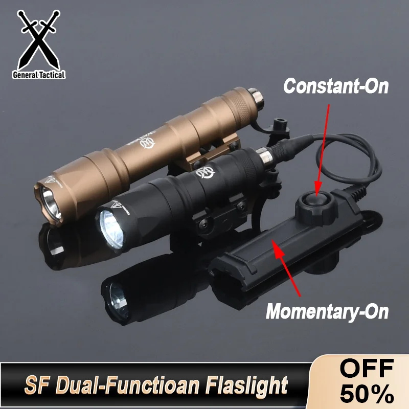 

WADSN Tactical Airsoft SF M300 M600 M300A M600C Flashlight Dual Function Pessure Switch 600lm Hunting Scout Weapon Gun LED Light