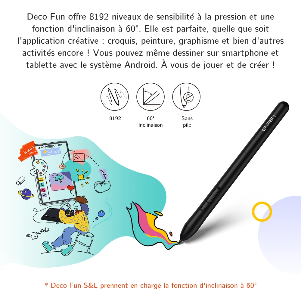 XPPen Deco Fun Graphics 3 Sizes 8192 Levels Digital Drawing Tablet 60 Degree Tilt For OSU Game Signature Online Study_voghion.com