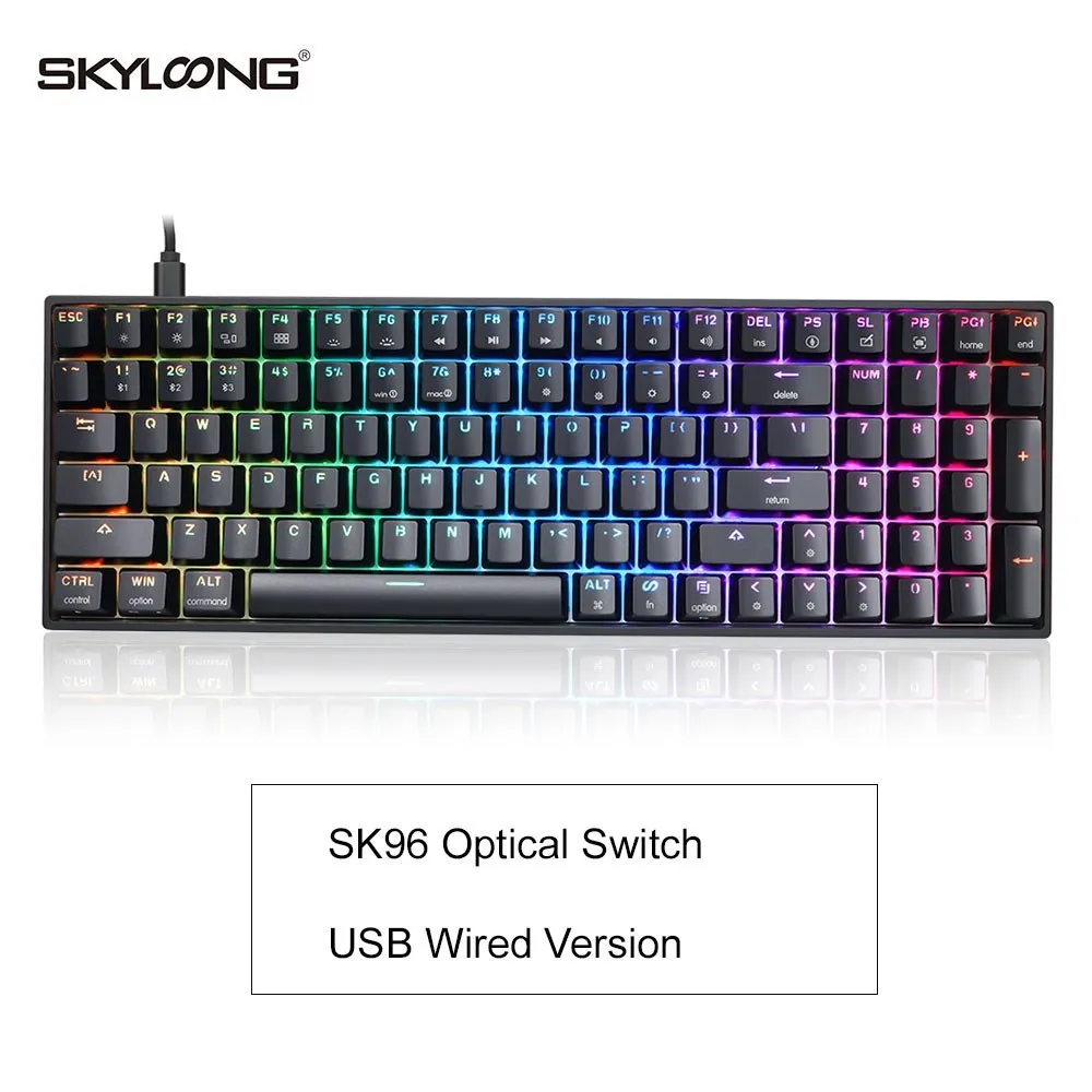 Skyloong 96 Keys Mechanical Keyboard USB Type C Bluetooth Wireless SK96 GK96 Dual Connection ABS OEM Mini RGB Gaming Accessories computer keyboard computer peripheral Keyboards