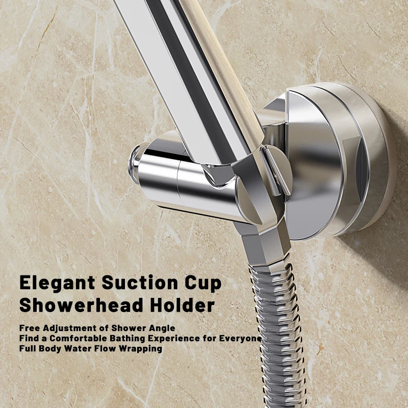 Shower holder 360&deg;Adjustable Self-adhesive Shower Head Stand Bracket Suction Cup Head Holder Bathroom Accessories