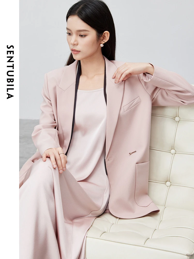 SENTUBILA 여성용 재단사 블레이저, 우아한 재단사 세트 재킷, 직장 여..