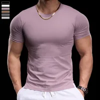 Vêtements d'entraînement de Fitness pour hommes, T-shirt de sport serré à manches courtes, respirant, haute élasticité, pour course à pied 1