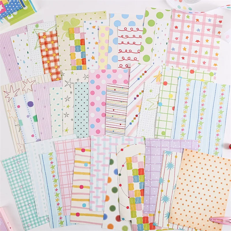 Charming Starry Polka Dot Double-Sided Craft Paper Set (100 Sheets)