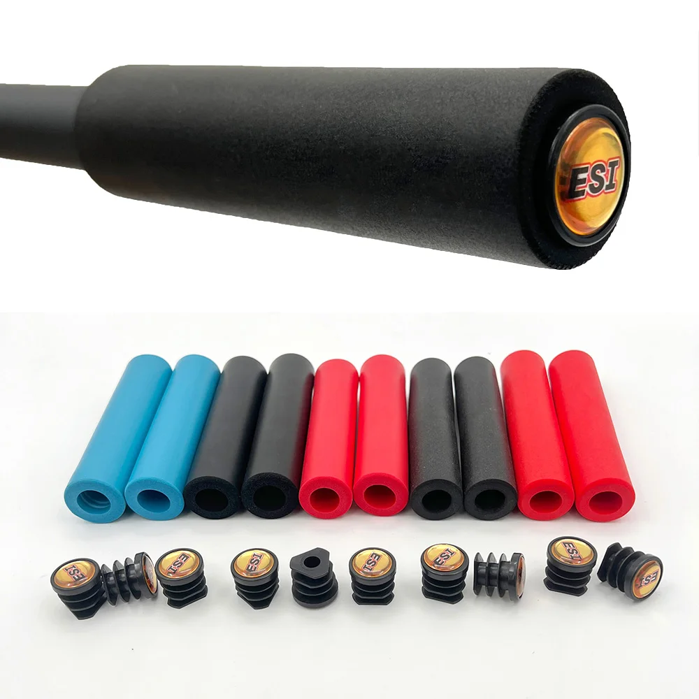 Bike Handle Grips ESI MTB Silicone Folding Cover Ultralight Anti Slip Foaming Cuffs With Plug Cycling Parts