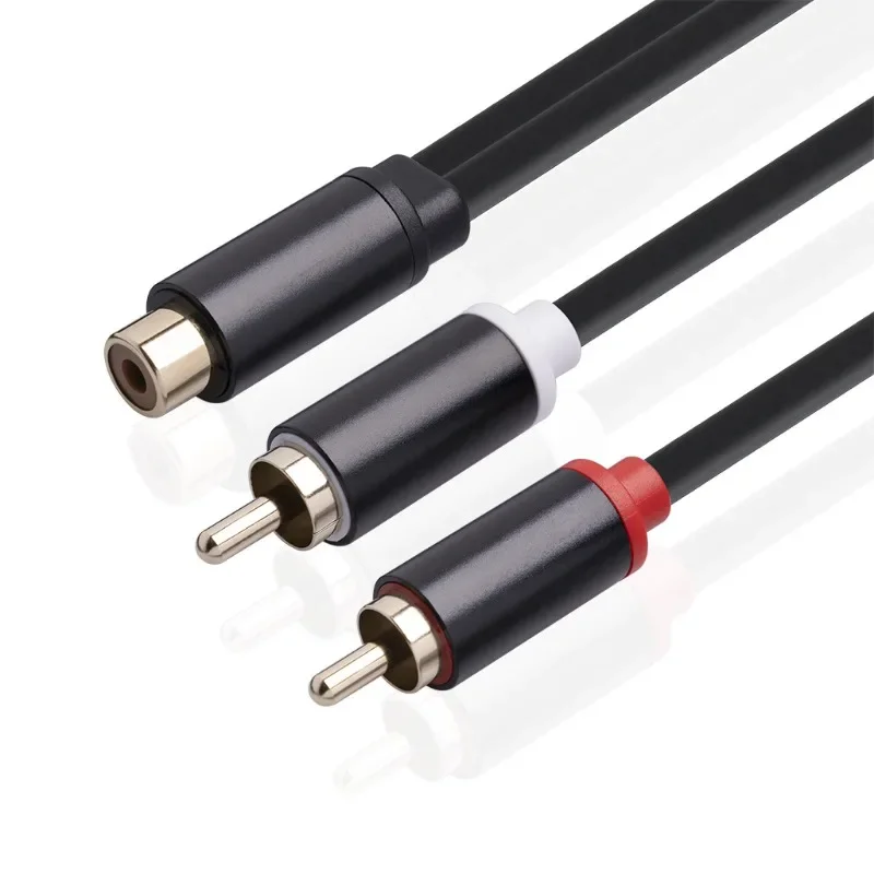 

RCA female to dual RCA male one into two mixer audio adapter cable 0.3m power amplifier, speaker, mixer audio adapter