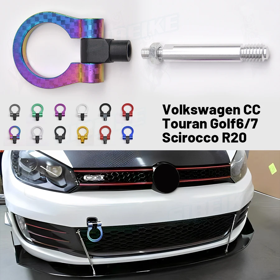 JDM-Barre de remorquage de voiture, crochet de remorquage de course,  accessoires automobiles, crochets de remorque pour Volkswagen CC, Touran  Golf 6, 7, contraste roccoR20 - AliExpress