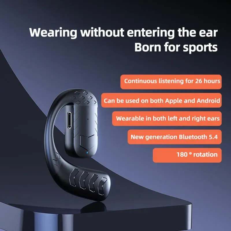 Single Ear Bluetooth Headset Wireless Earpiece Headset Earphones Driving Headphone Long Hours Talking Time For Cell Phones