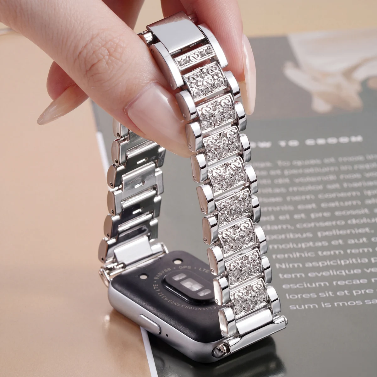 Luxury Bling Diamond Stainless Steel Strap – Elegant Women's Bracelet Accessory
