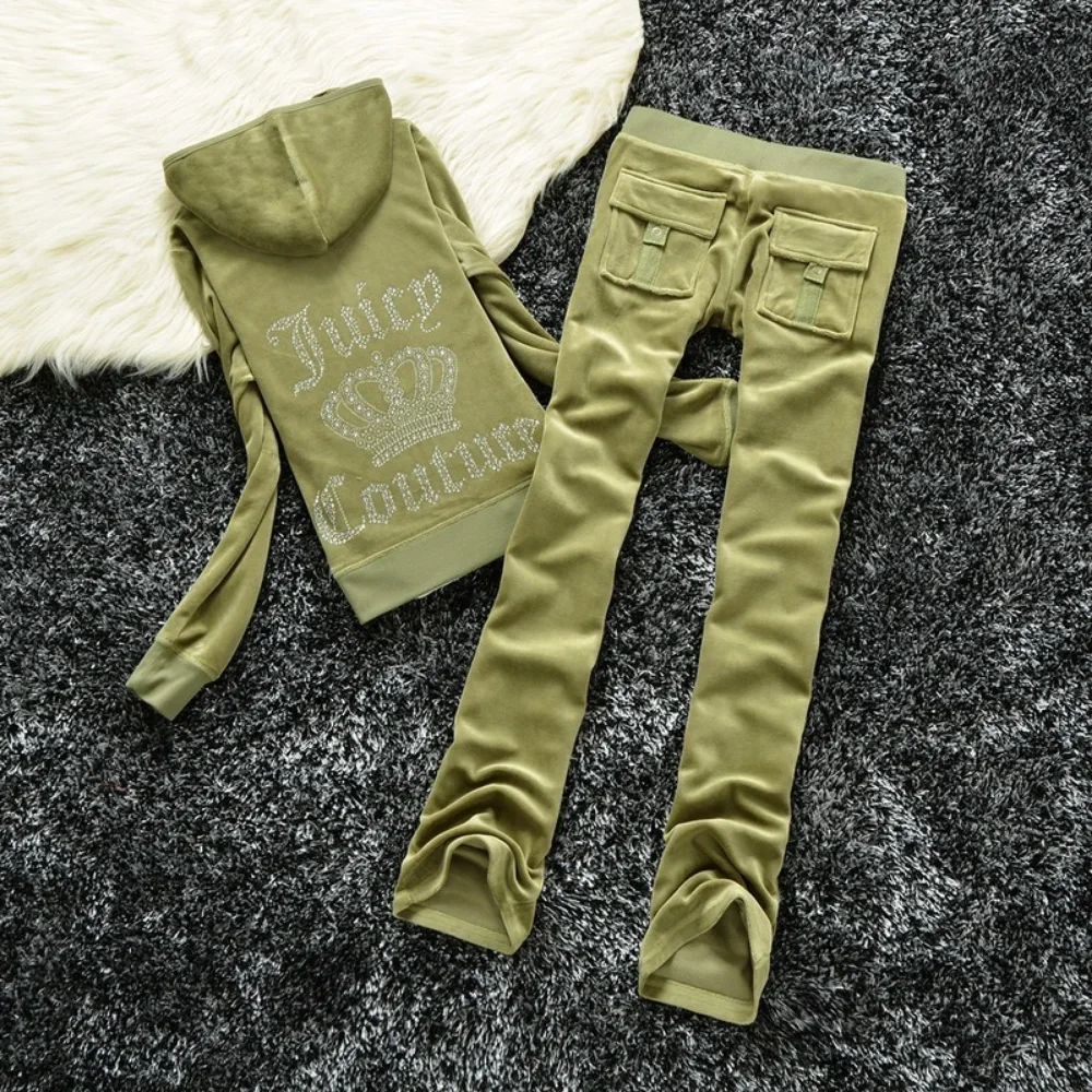 

2024 New Juicy CortureTracksuits 2 Piece Sets Women Outfit Hoodies and Pants Tracksuit Women Two Piece Set Velvet Tracksuits Set