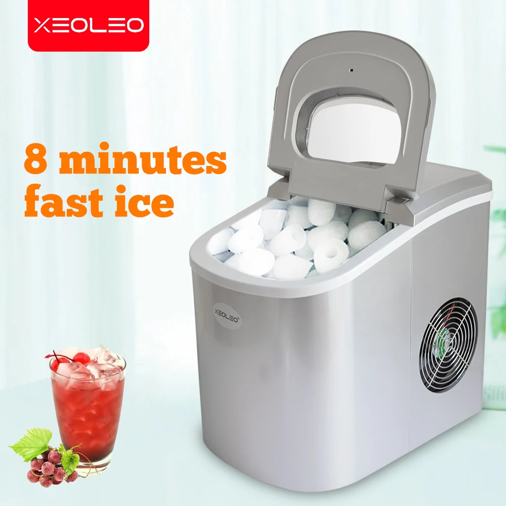 XEOLEO Ice Maker Electric Bullet Cylindrical Ice Maker Machine 12kg/24h Automatic Household Mini