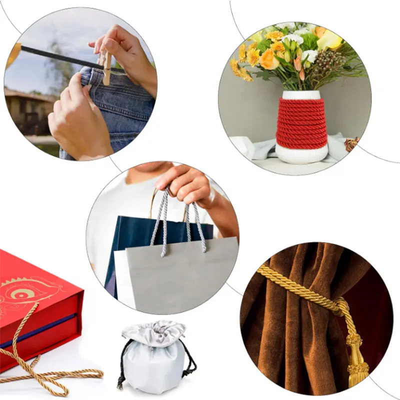 Luxurious 5mm Twisted Satin Rope for Elegant DIY Crafts & Decorative Packaging