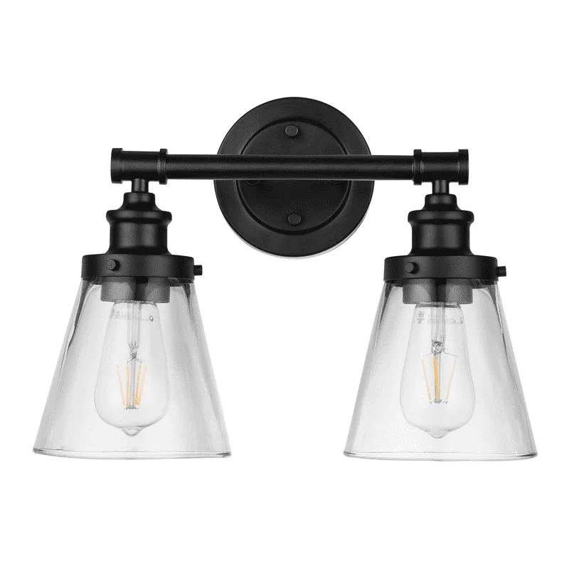 Two Light Vanity in Matte Black