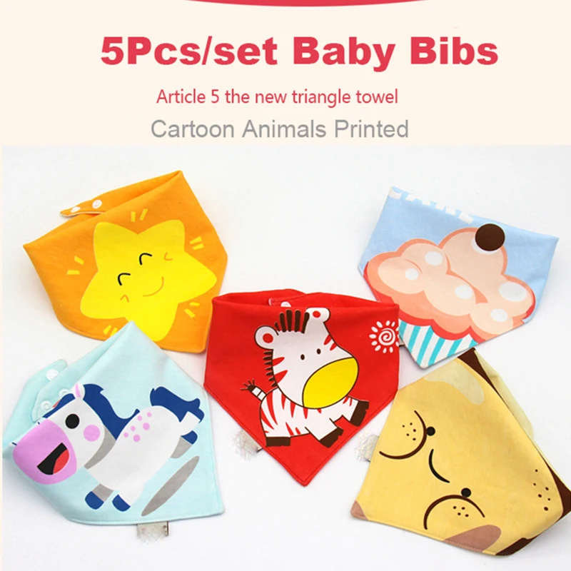 Baby Bibs 5 Pack Baby Bandana Drool Bibs Cotton for Unisex Boys Girls Babador Feeding Smock Infant Burp Cloth Baby Saliva Towel 6
