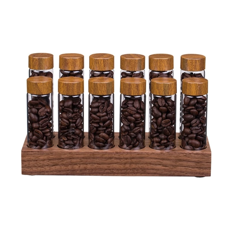 

Coffee Beans Storage Container Display Rack Tea Tube Bottle with Lid Espresso Accessory Tool Barista Coffeware