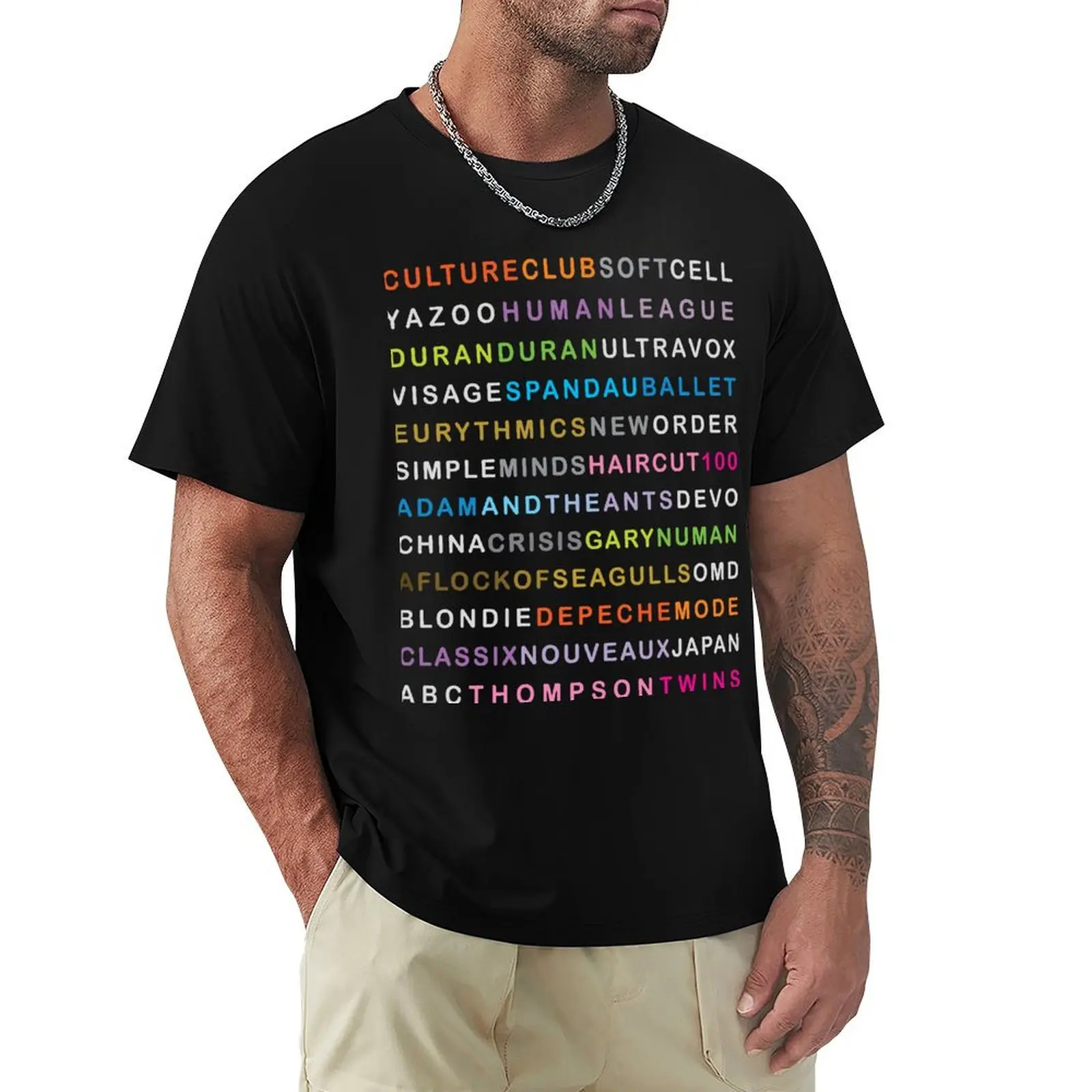 

80S NEW WAVE MUSIC 4 Essential T-shirt summer clothes customizeds mens t shirt graphic
