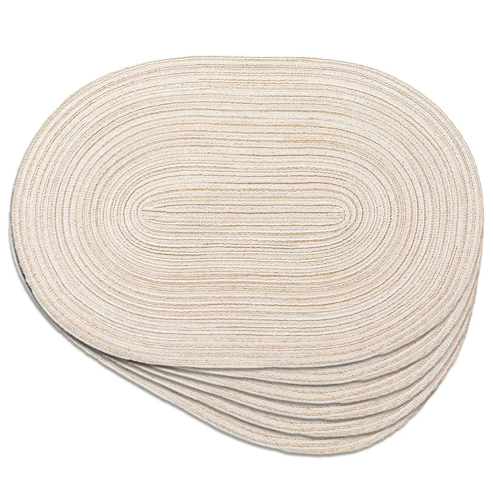 

Oval Braided Placemats 14x20 Inch Table Mats Set of 6 for Dining Tables Natural Woven Heat Resistant Place Mats
