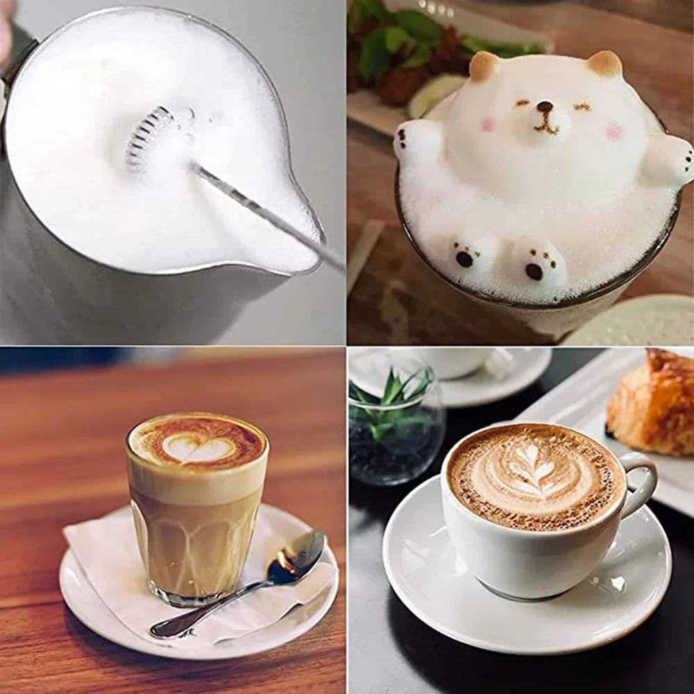 Electric Foamer Mixer Whisk Beater Stirrer 3-Speeds Coffee Milk Drink Frother USB Rechargeable Handheld Food Blender Whisk 6