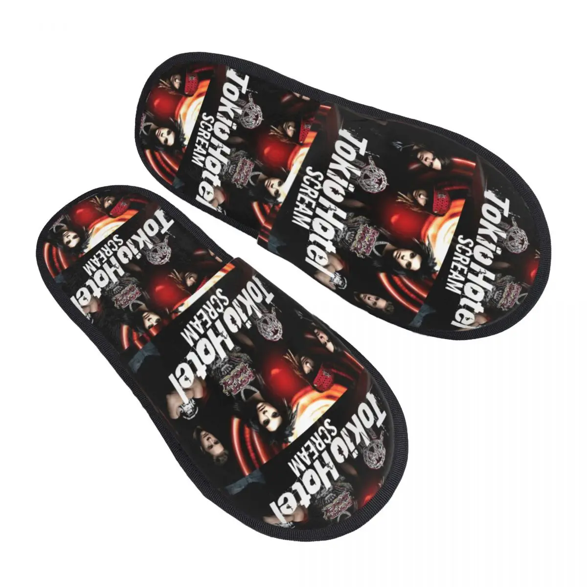 

Tokio Hotel Winter Plush Slippers Bedroom Cozy Memory Foam Slides Non-skid