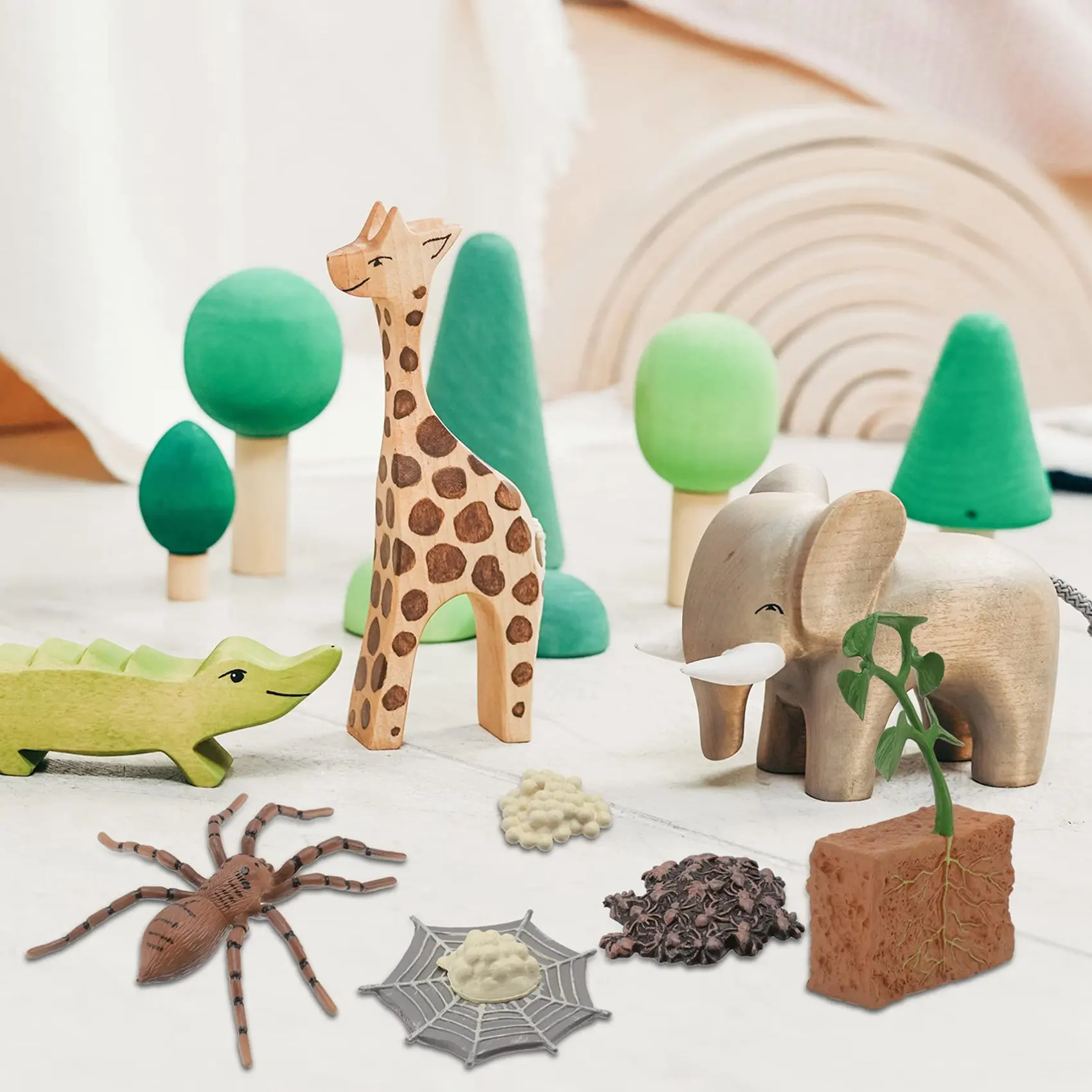 Baby-8 Pcs 거미 성장주기 동물 성장주기 생물학적 모델 장난감 어린이인지 동물 피규어 교육
