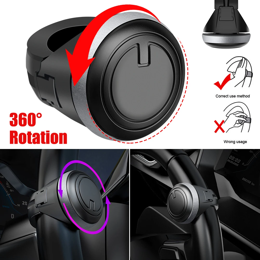 Booster Universale per Volante Auto con Rotazione a 360 Gradi, Pomello per Volante Salva-Fatica, Booster per Guida con Una Mano - Image 6
