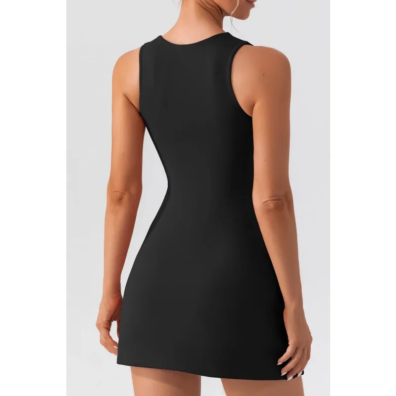 Summer New U-neck Suspender Women's Dress Elegant Slim Solid Color Short Dress Sexy Fashion Sleeveless  Basic Bodycon Sundress