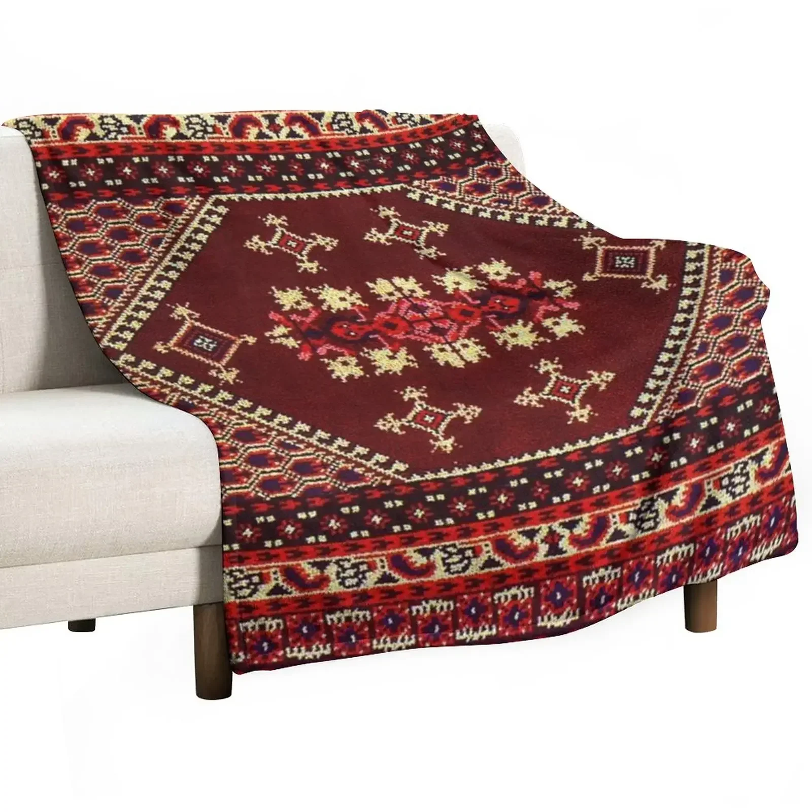 

Authentic Moroccan Carpet Throw Blanket Flannel Custom Soft Plaid Blankets