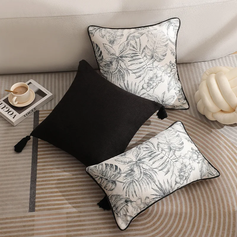 French Light Luxury Retro Sofa pillowcase High-end Living Room Cushion  B&B Bedroom Bedside Soft Bag pillow case without core