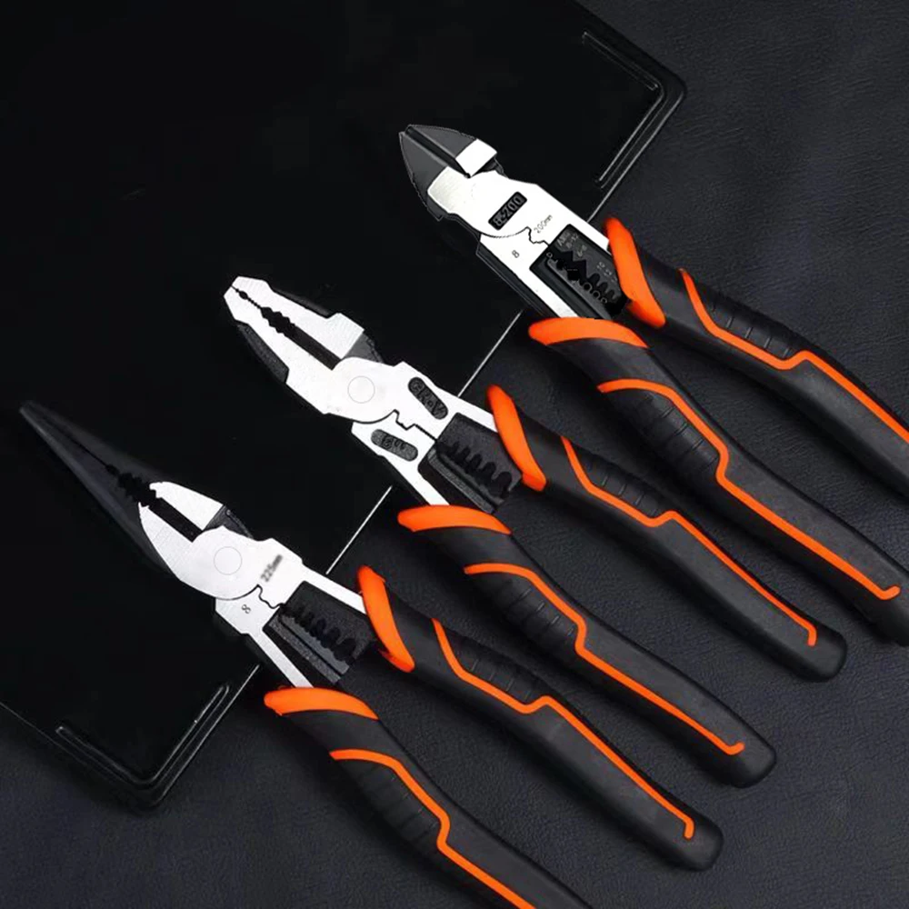 8''/9”Universal Multifunctional Diagonal Pliers Needle Nose Pliers Hardware Tools Universal Wire Cutters Electrician Wire Pliers