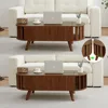 Wood Top Coffee Table with Hidden Storage,47.24" Oval Lift Table Top Curved Profile Design Low Tea Table for Living Room, Office 4