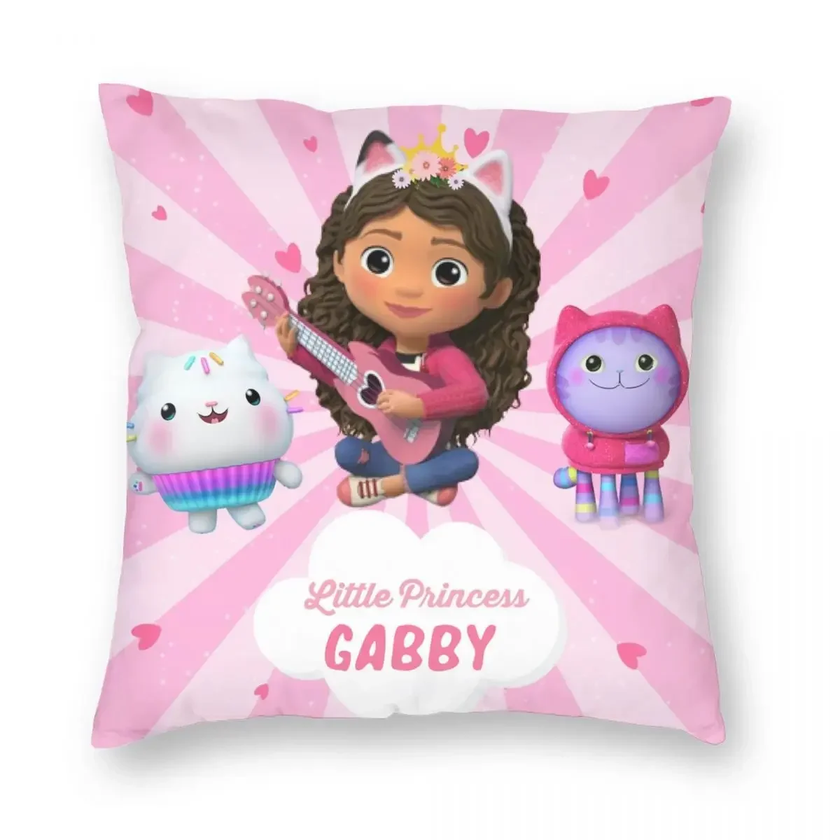 Gabbys Dollhouse Sprinkle Party Pillowcase Printing Cushion Cover Decorations Happy Birthday Throw Pillow Case Cover Home 18''