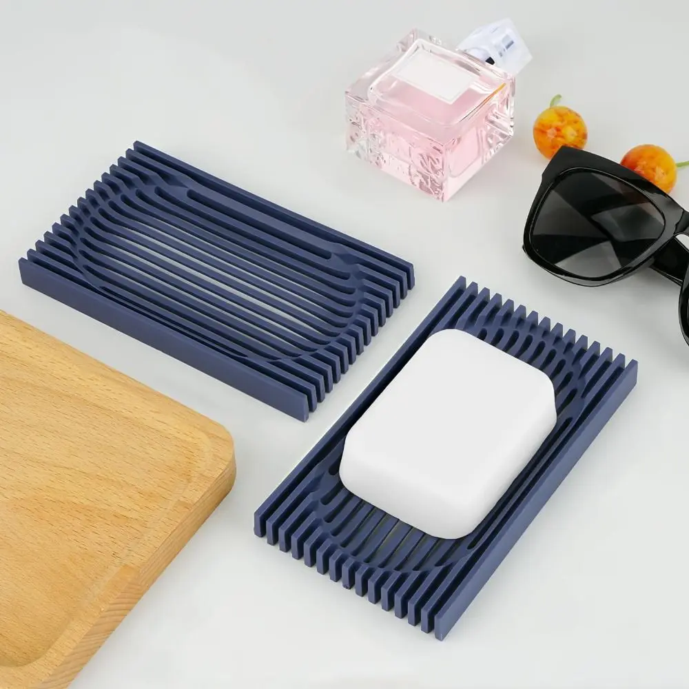 

Self Draining Soap Dish Durable Silicone TPR Draining Soap Holder Sponge Holder Drain Plate Sap Box Bathroom