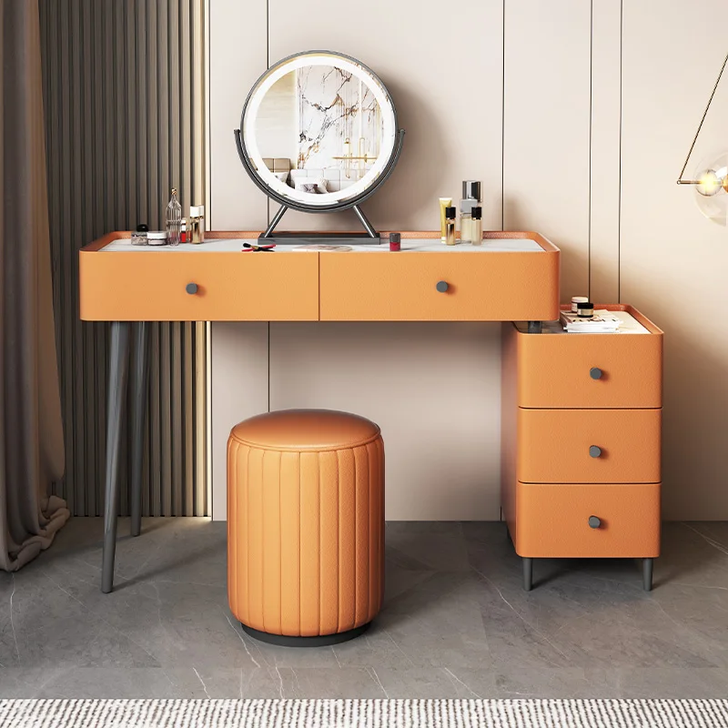 

The product can be customized.Light luxury high-end solid wood rock board dressing table, modern and simple household bedroom