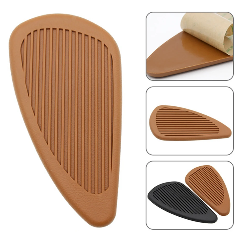 2Pcs Motorbike Motorcycle Tank Knee Pad Retro Gas Fuel Tank Rubber Stickers Pad Protector Sheath Part Classic Vintag