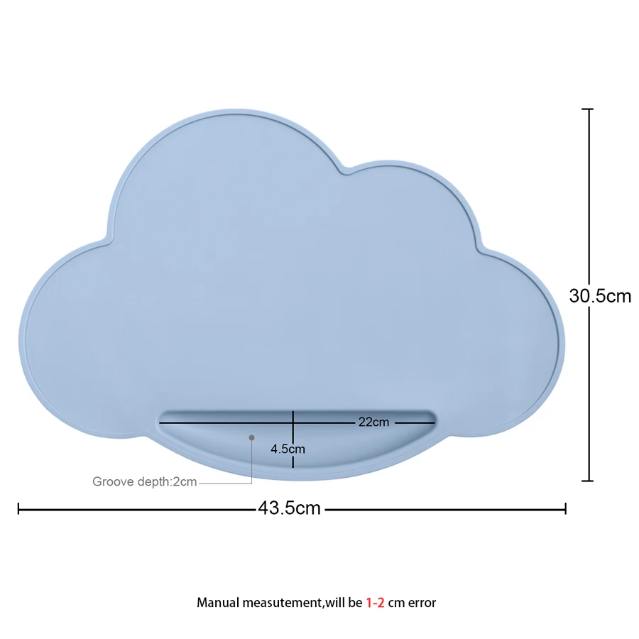 1pc Silicone Cloud Shape Baby Placemat Portable Placemat For Feeding Dishes Plate Kids Non-slip Plate Mat Children's Tableware 4