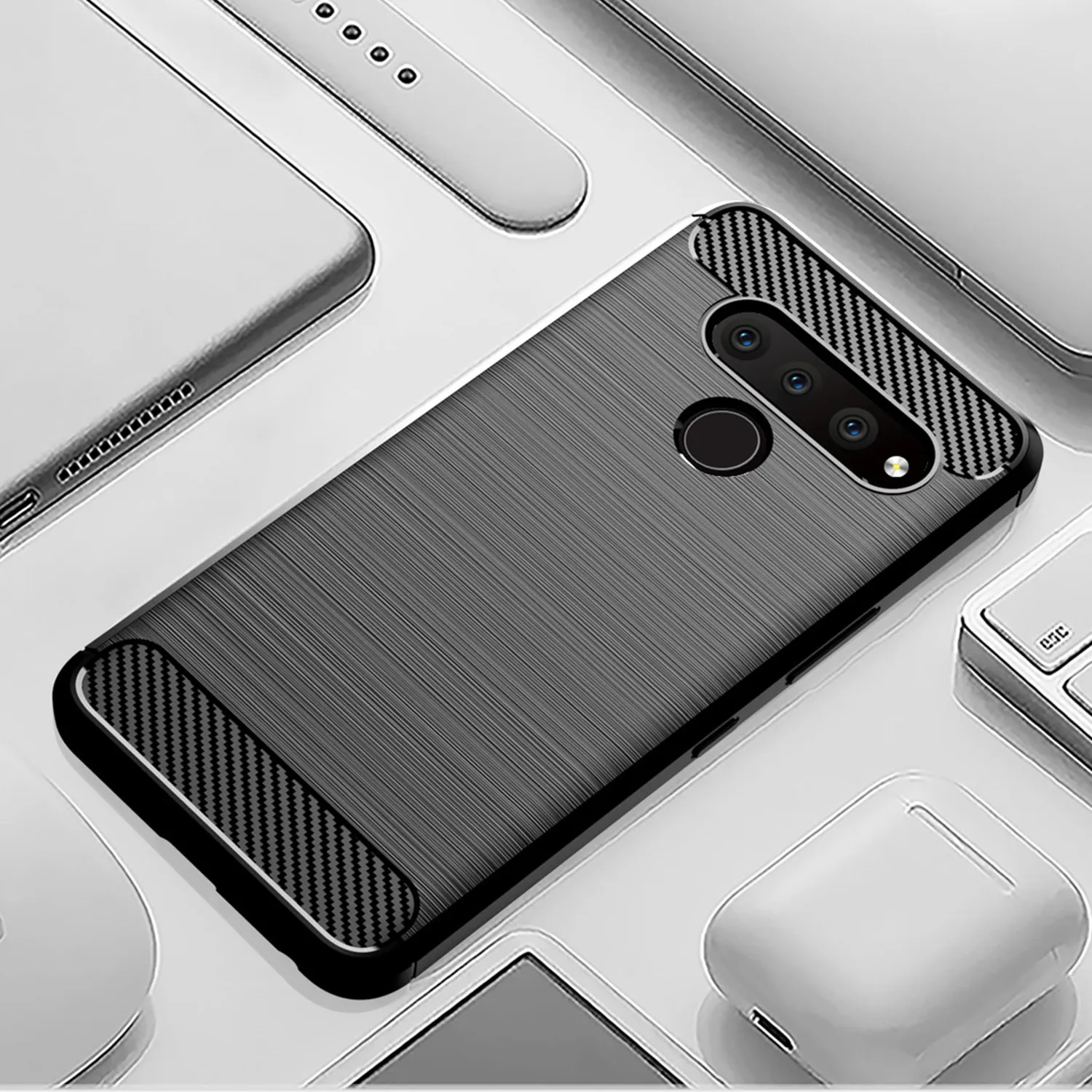 Frosted Anti-Shock Carbon Fiber Phone Cover