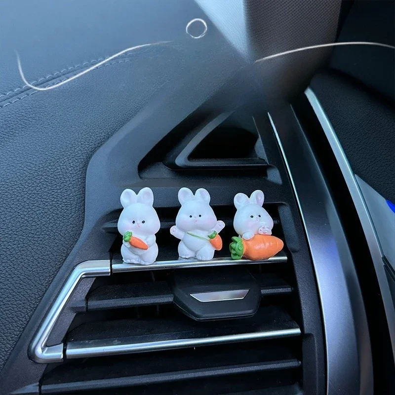 Car interior accessories, car center console decorations, cute bunny car accessories, electric vehicle accessories - 3