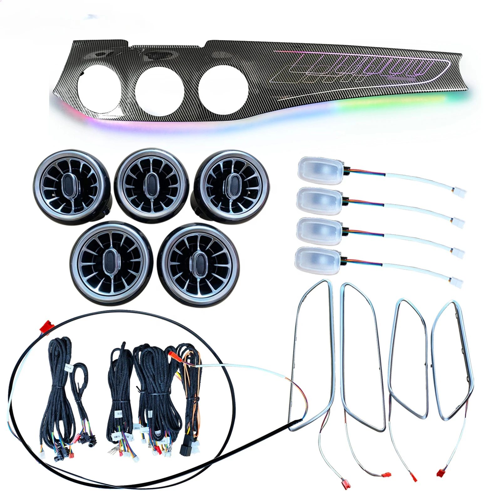 iCarsin W117 Interior Ambient Light Trim For A Class W176 CLA GLA X156 Dashboard Lighting Trim Air Vent Kitcustom