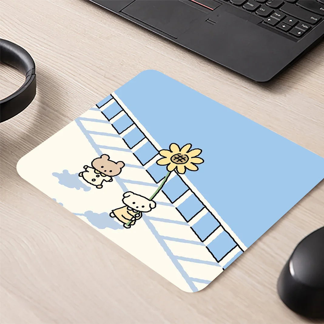 

Cute Locking Edge Mousepad Office Mice Keyboards Computer Peripherals Mat Keyboard Gaming Accessories Kawaii Rubber Mouse Pad