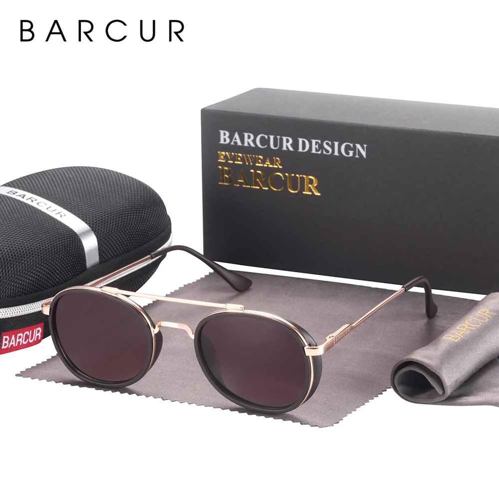 BARCUR Polarisierte quadratische Sonnenbrille für Damen, klassische runde Sonnenbrille für Herren, Brillenzubehör, Oculos Gafas De Sol – Detail 17