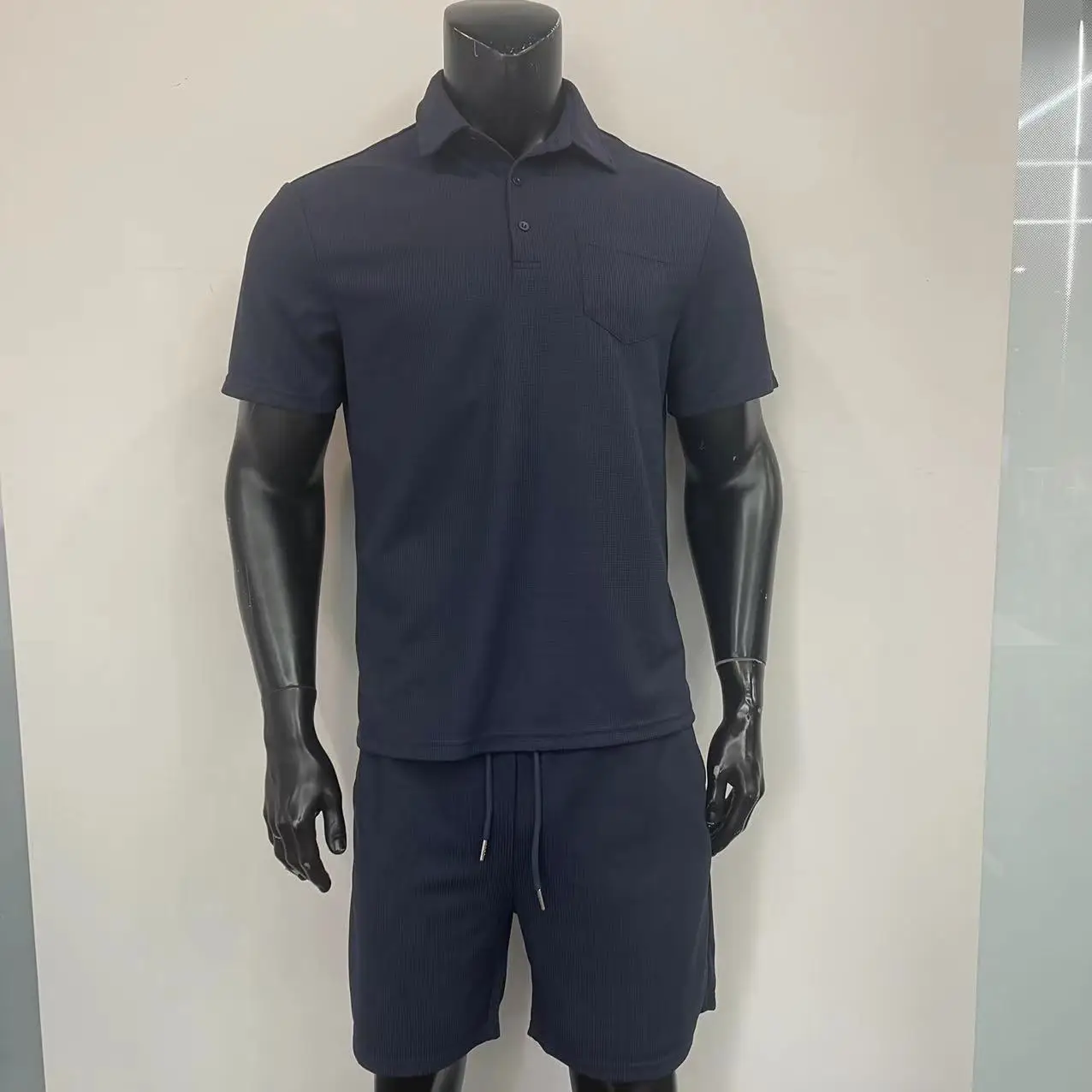 2026 Herren Slim Fit Polo-Shirt und Shorts Set mit Taschen, Umlegekragen T-Shirt, Sommer Casual Zweiteiler Outfit – Detail 7