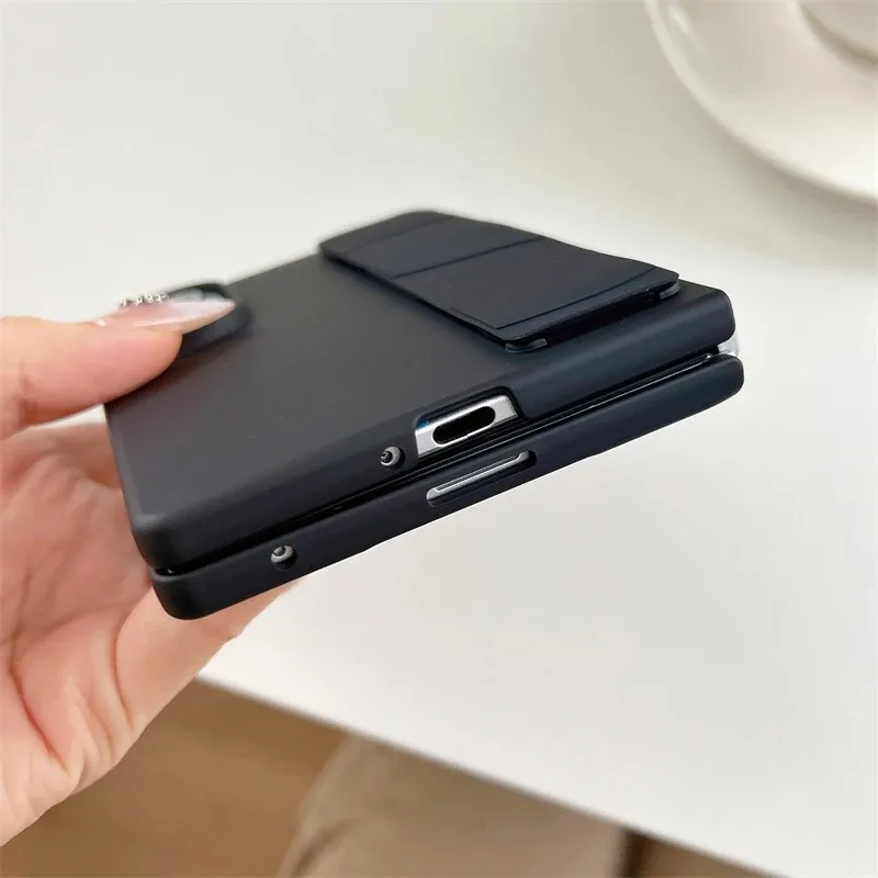 Luxury Matte Ultra Thin Folding Phone Case with Silicone Wristband - Shockproof Cover