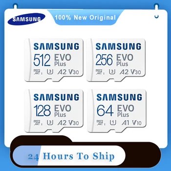 SAMSUNG EVO Plus Micro SD Card With Adapter 128GB 256GB 512GB TF Card A2 U3 V30 Memory Card 64GB A1 U1 V10 Flash Card for Phone