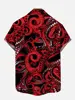 Black Gradient Mythical Beast Dragon Totem Printing Short Sleeve Shirt Short-sleeved Floral Shirt 2024 Casual Loose Shirt 6