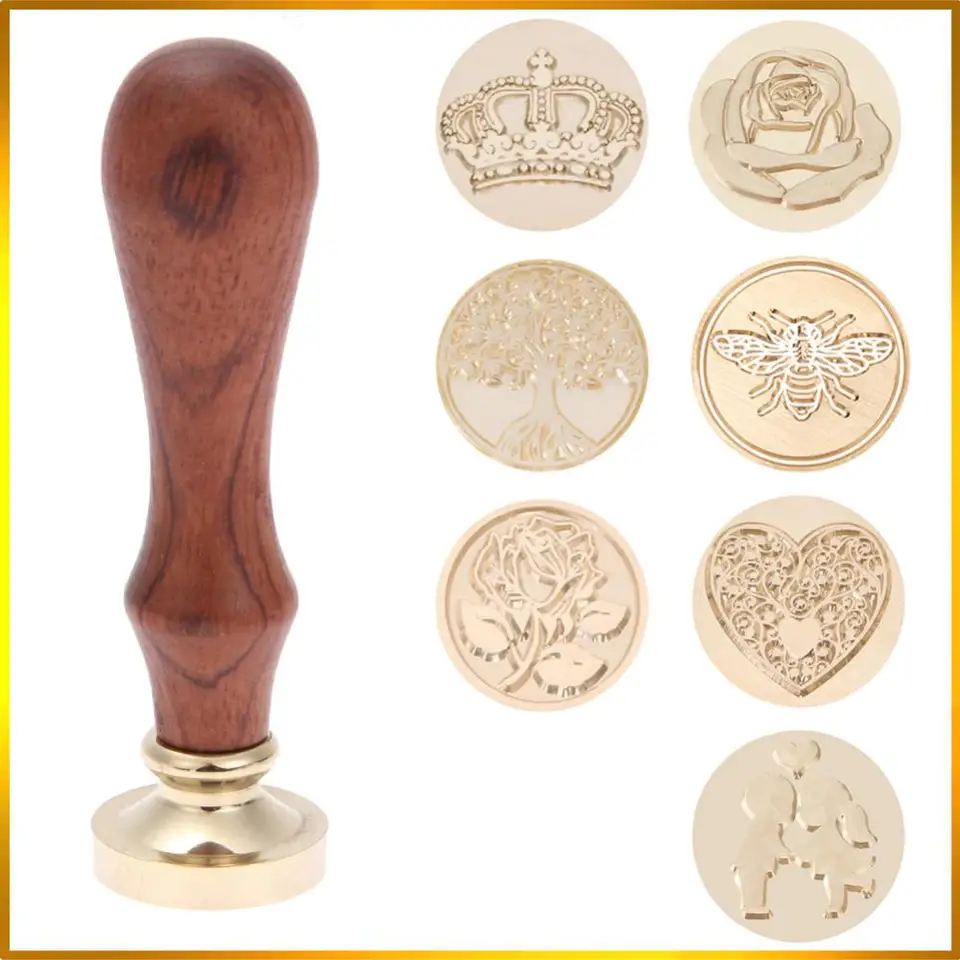 Antique Wax Seal Stamp with Wood Handle