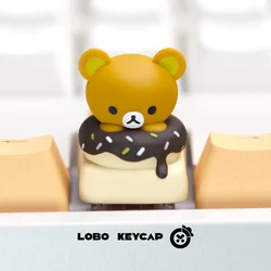Rilakkuma Donut Kawaii Anime Bear Keycap - Cute Keyboard Accessory & Surprise Gift (Rilakkuma Donut)