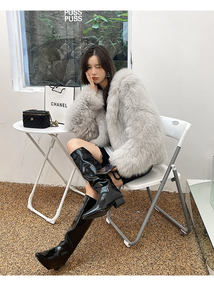 Winter Faux Fur Coat Women Hooded Loose Long Sleeve Outerwear High Street Luxury Fur Jacket Female Fashion Overcoats New