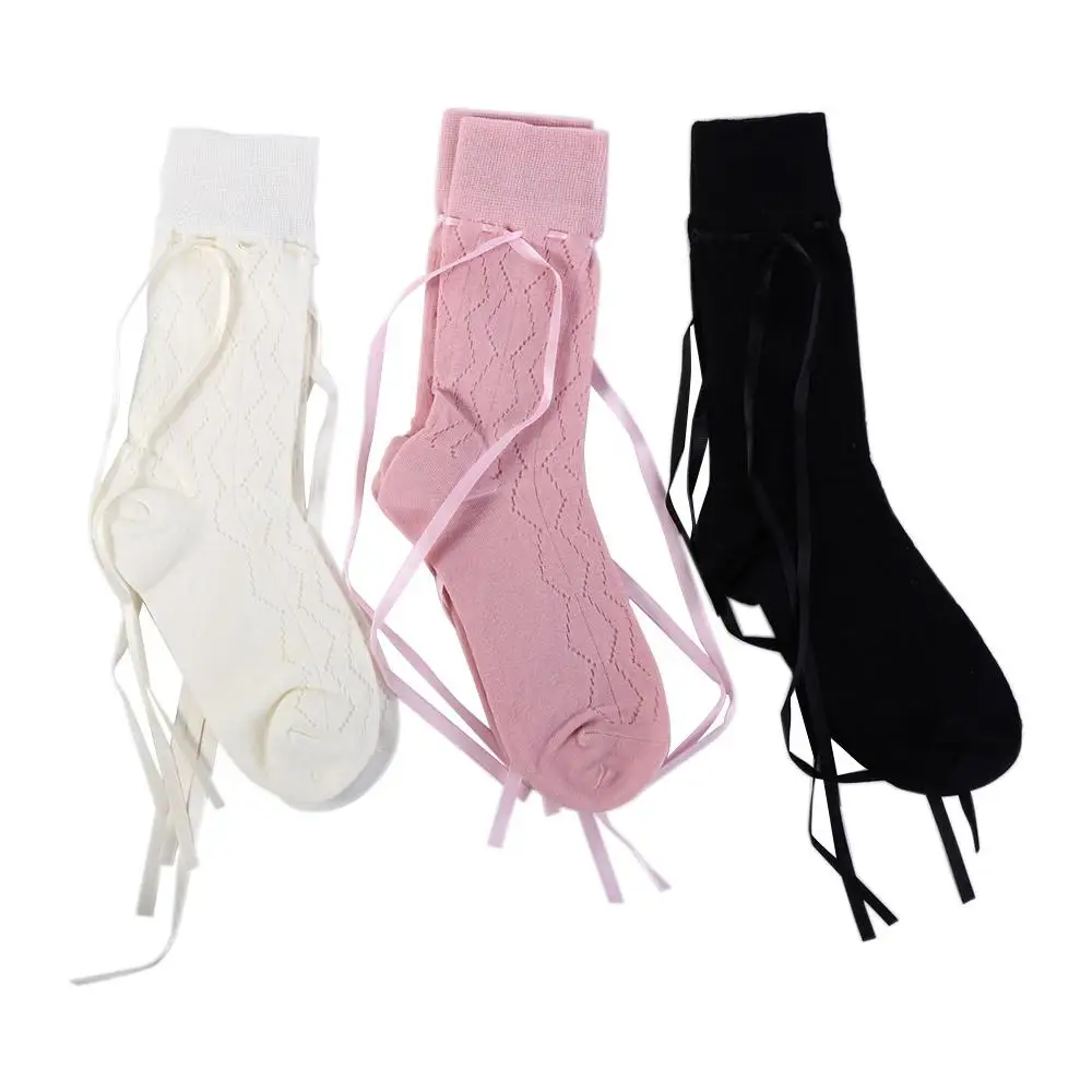 

Fashion Breathable Bow Lolita JK Japanese Female Bandage Stockings Long Socks Sweet Stockings Cotton Socks